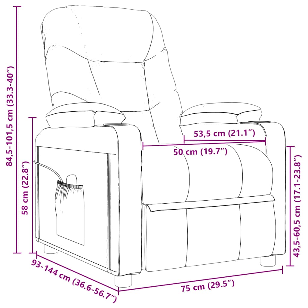 Polohovací Křeslo Černé Textil