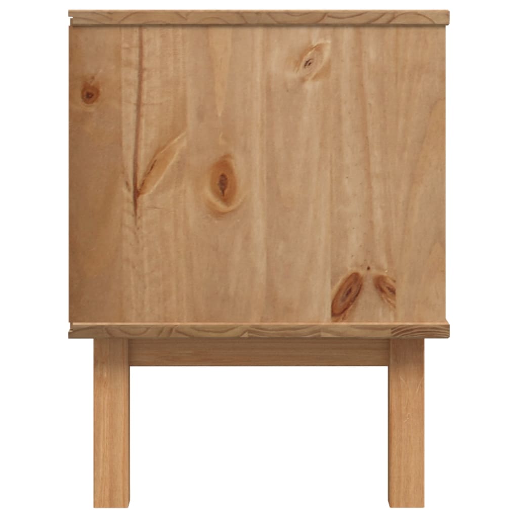 Tv Skříňka Otta Hnědá A Šedá 113,5X43X57 Cm Masivní Borovice