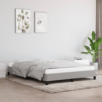 Rám Postele Bez Matrace Světle Šedý Textil Světle Šedá