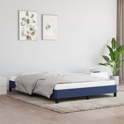 Rám Postele Bez Matrací Textil Modrá