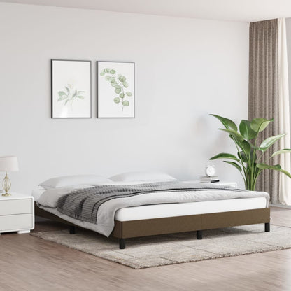 Rám Postele Bez Matrace Tmavě Hnědý Textil Tmavě Hnědá