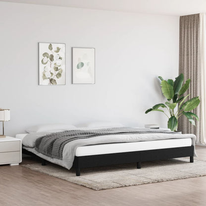 Rám Postele Bez Matrace Černý Textil Černá