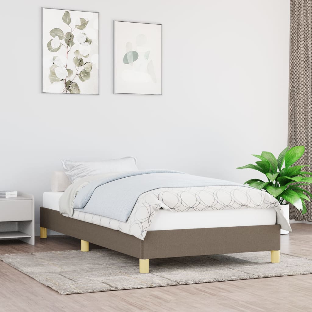 Rám Postele Bez Matrací Textil Taupe