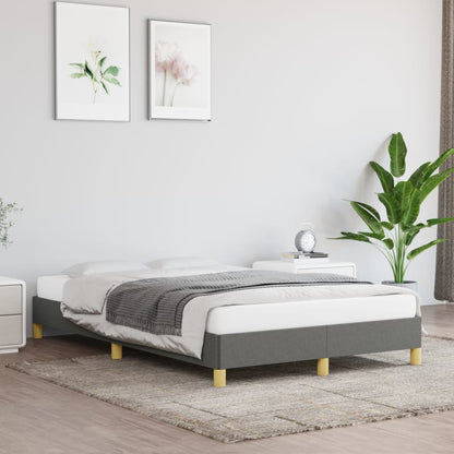 Rám Postele Bez Matrace Tmavě Šedý Textil Tmavě Šedá