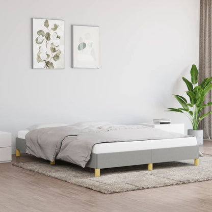 Rám Postele Bez Matrace Světle Šedý Textil Světle Šedá