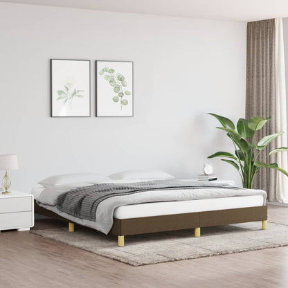 Rám Postele Bez Matrace Tmavě Hnědý Textil Tmavě Hnědá
