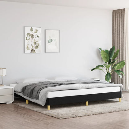 Rám Postele Bez Matrace Černý Textil Černá
