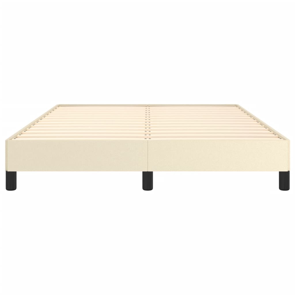 Rám Postele Krémová 140 X 190 Cm Umělá Kůže