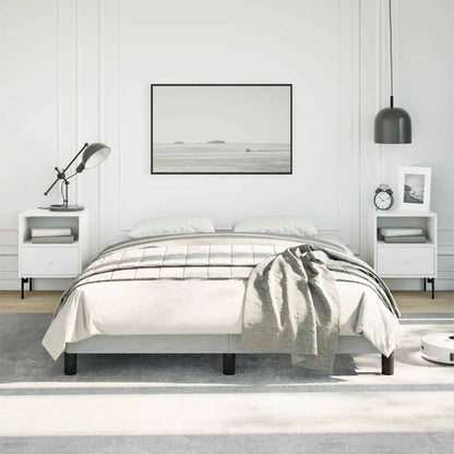 Rám Postele Bez Matrace Světle Šedý 137 X 190 Cm Plný Samet