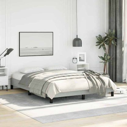 Rám Postele Bez Matrace Světle Šedý 137 X 190 Cm Plný Samet