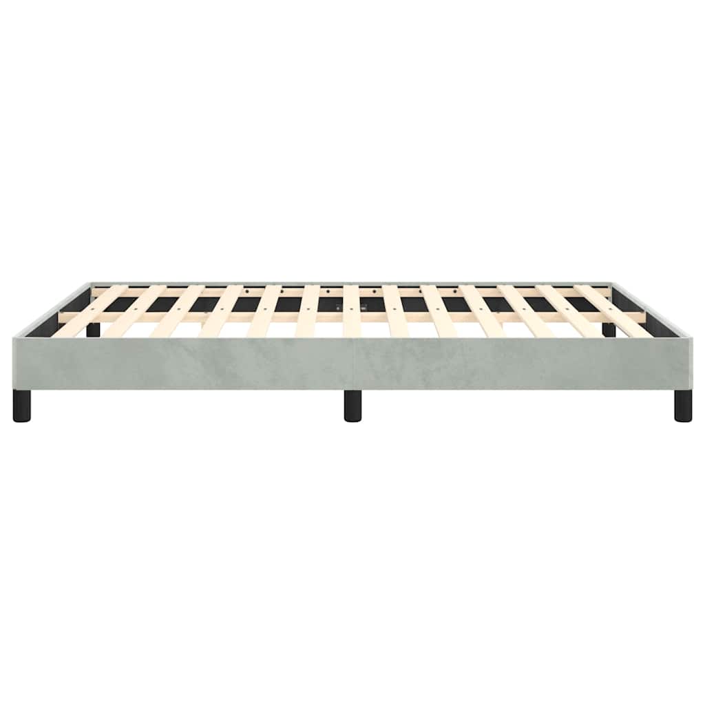Rám Postele Bez Matrace Světle Šedý 137 X 190 Cm Plný Samet