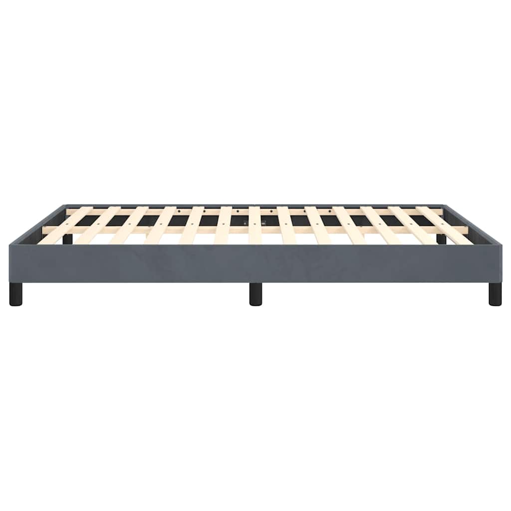 Rám Postele Bez Matrace Tmavě Šedý 137 X 190 Cm Plný Samet