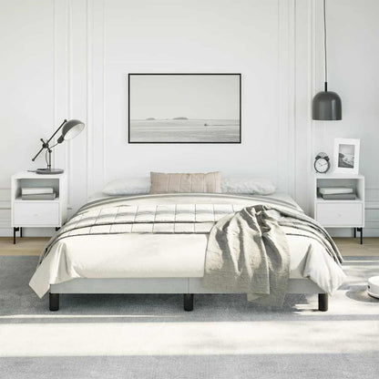 Rám Postele Bez Matrace Světle Šedý 152 X 203 Cm Sametový Queen