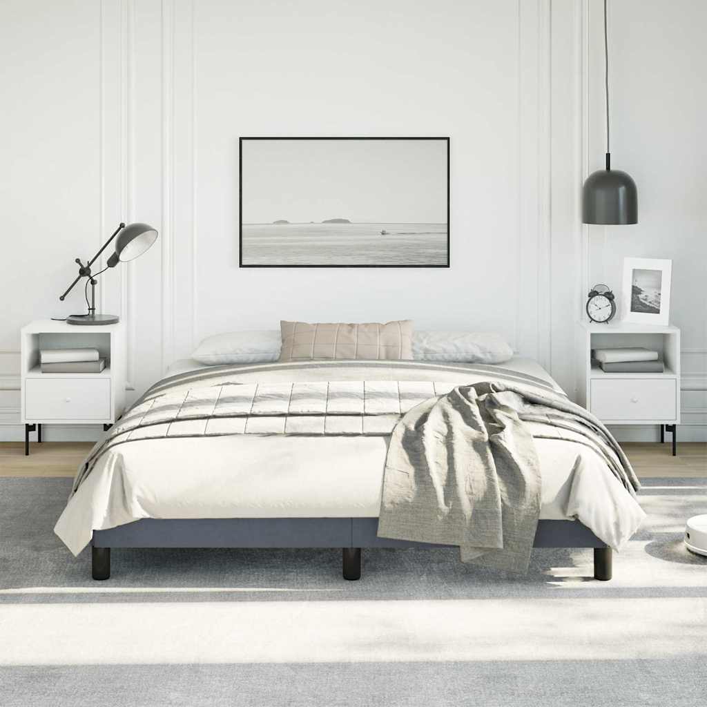 Rám Postele Bez Matrace Tmavě Šedý 152 X 203 Cm Sametový Queen