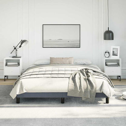 Rám Postele Bez Matrace Tmavě Šedý 152 X 203 Cm Sametový Queen