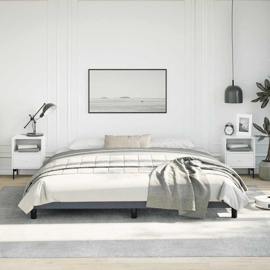 Rám Postele Bez Matrace Tmavě Šedý 193 X 203 Cm Královský Samet