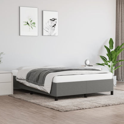 Rám Postele Bez Matrace Tmavě Šedý Textil Tmavě Šedá