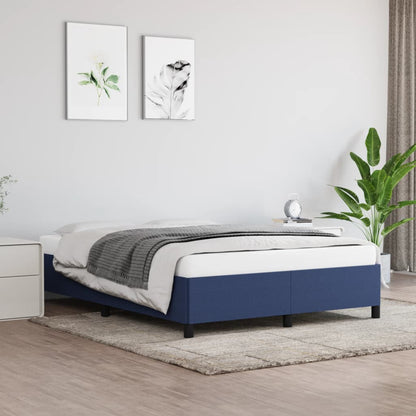 Rám Postele Bez Matrací Textil Modrá
