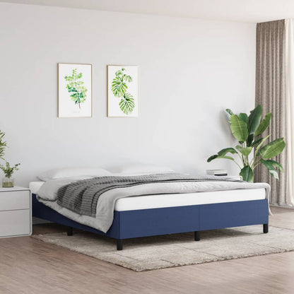 Rám Postele Bez Matrací Textil Modrá