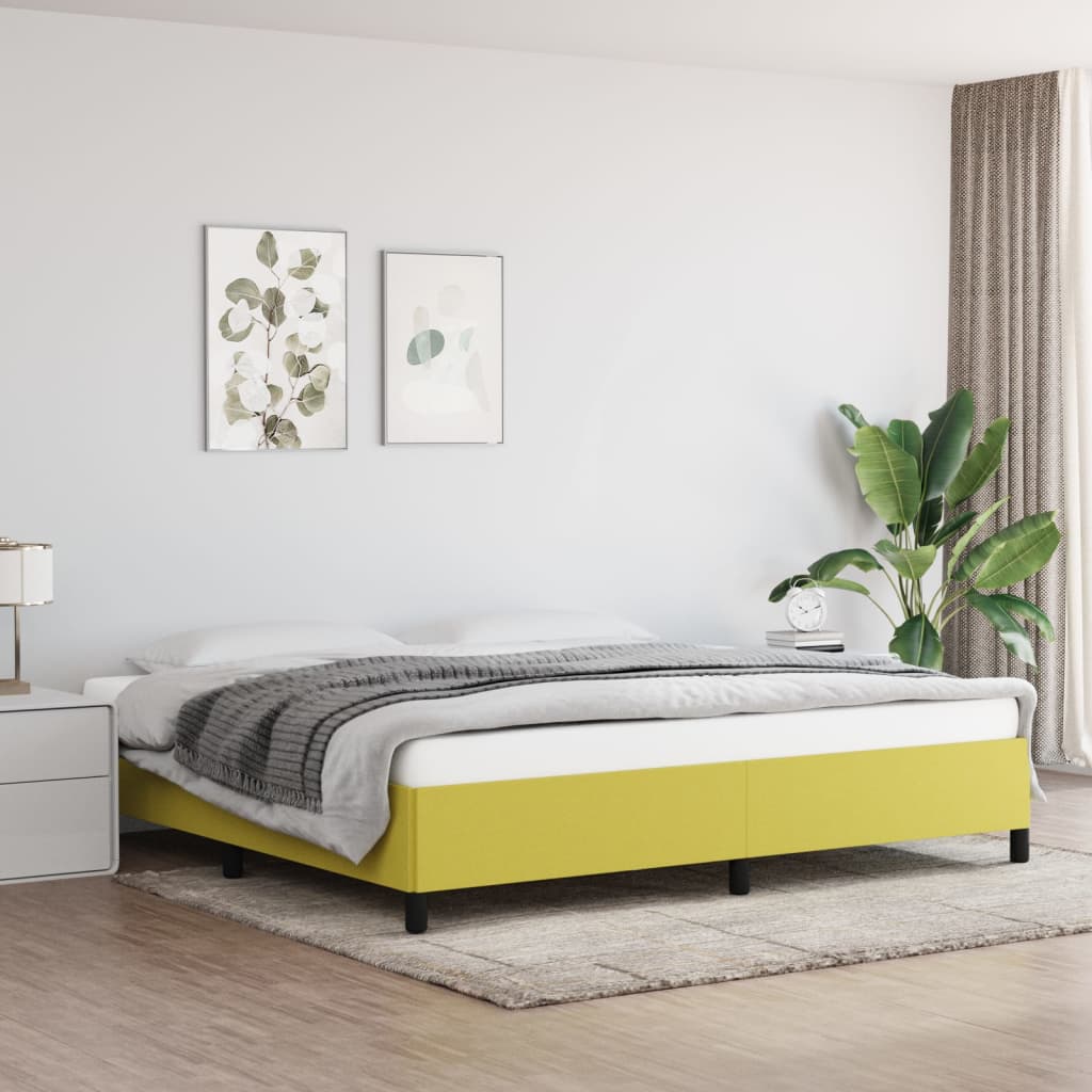 Rám Postele Bez Matrace Zelený 200 X 200 Cm Textil