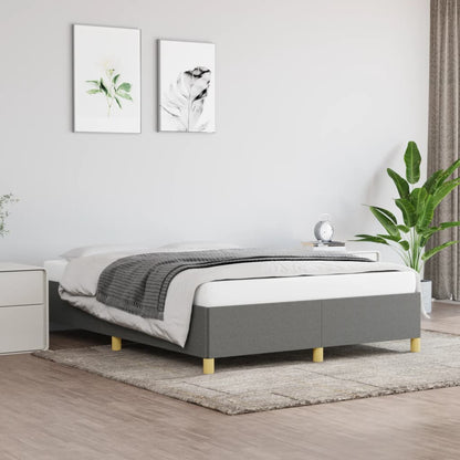 Rám Postele Bez Matrace Tmavě Šedý Textil Tmavě Šedá