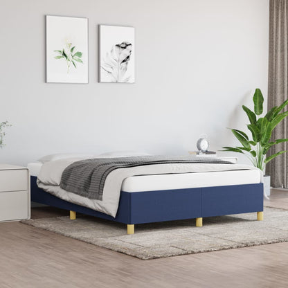 Rám Postele Bez Matrací Textil Modrá