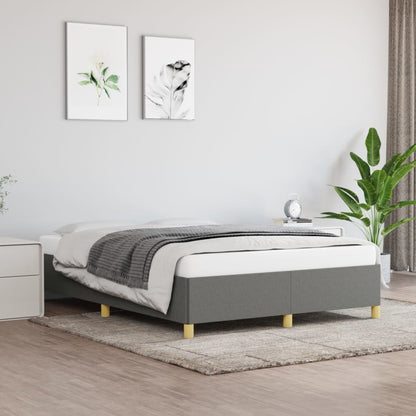 Rám Postele Bez Matrace Tmavě Šedý Textil Tmavě Šedá