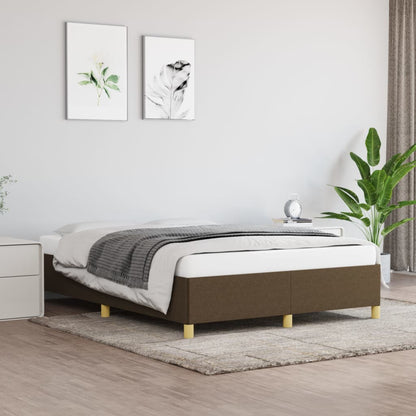 Rám Postele Bez Matrace Tmavě Hnědý Textil Tmavě Hnědá