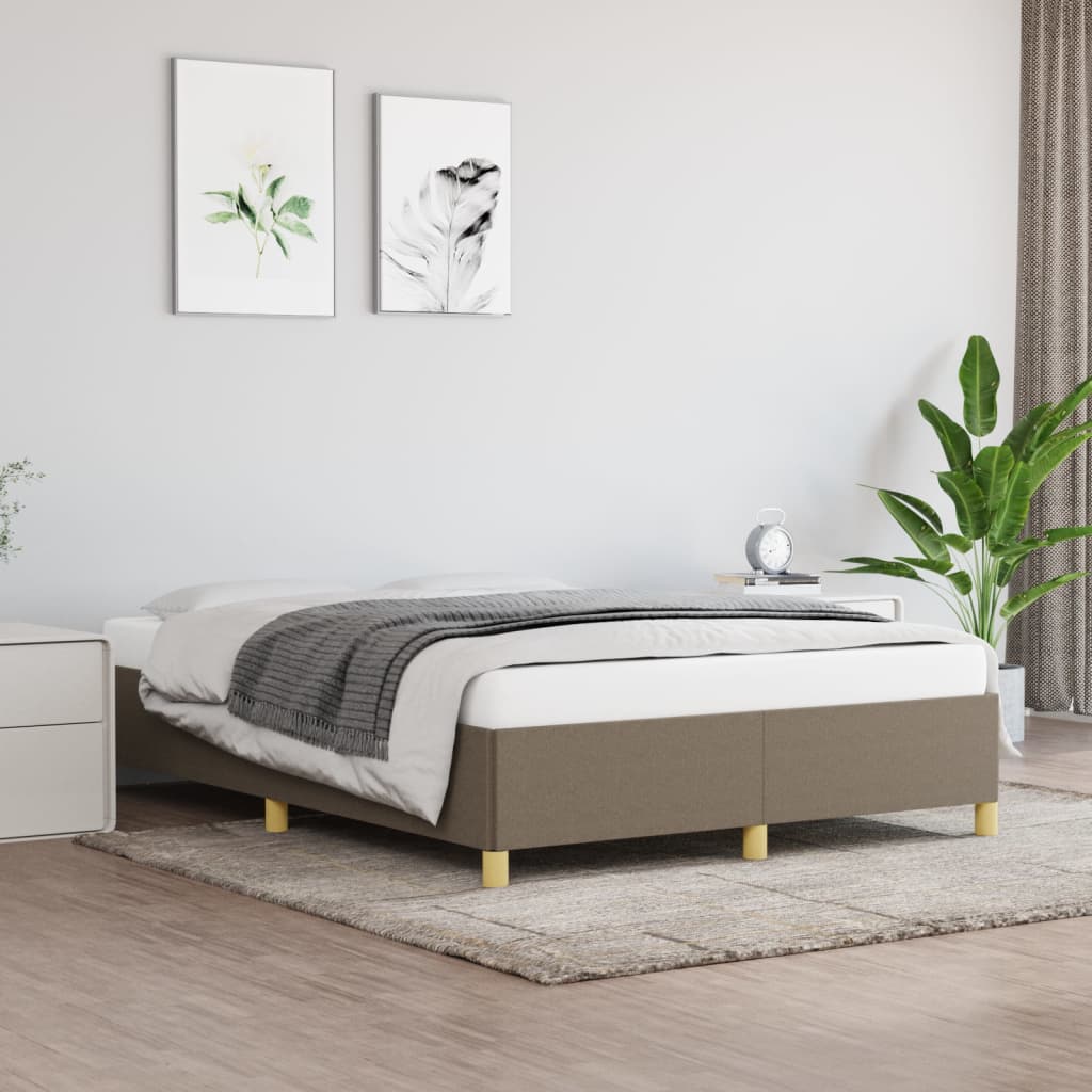 Rám Postele Bez Matrací Textil Taupe
