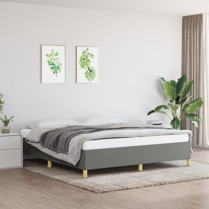 Rám Postele Bez Matrace Tmavě Šedý Textil Tmavě Šedá