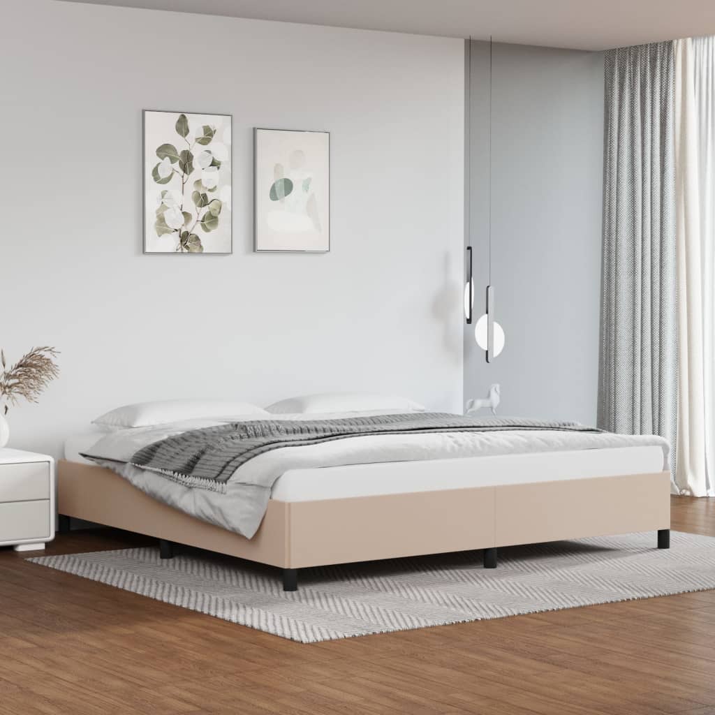 Rám Postele Umělá Kůže Cappuccino