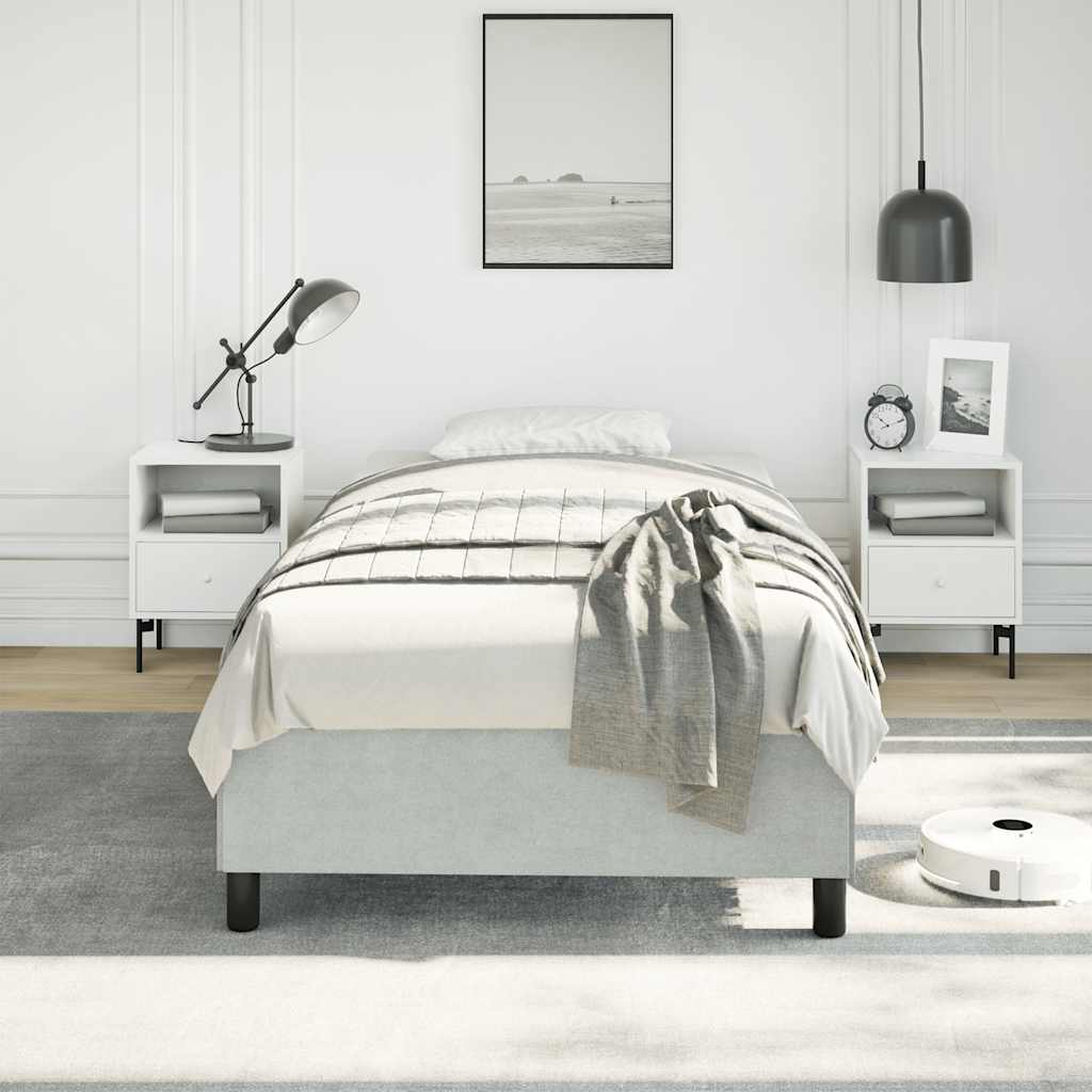 Rám Postele Bez Matrace Světle Šedý 100X203 Cm Twin Xl Sametový