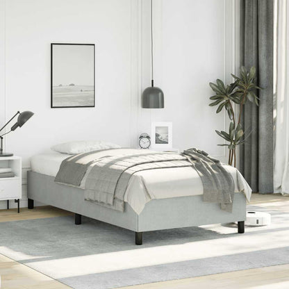 Rám Postele Bez Matrace Světle Šedý 100X203 Cm Twin Xl Sametový