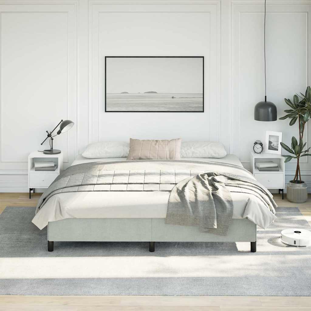 Rám Postele Bez Matrace Světle Šedý 193 X 203 Cm Královský Samet