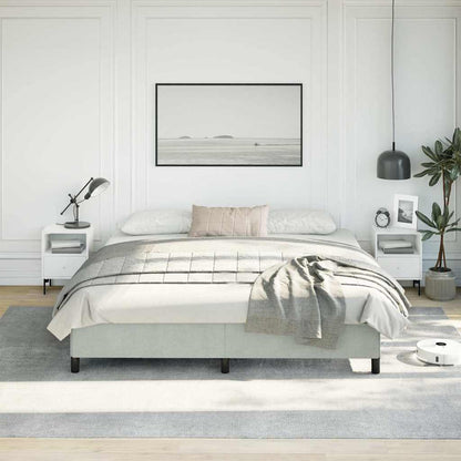 Rám Postele Bez Matrace Světle Šedý 193 X 203 Cm Královský Samet