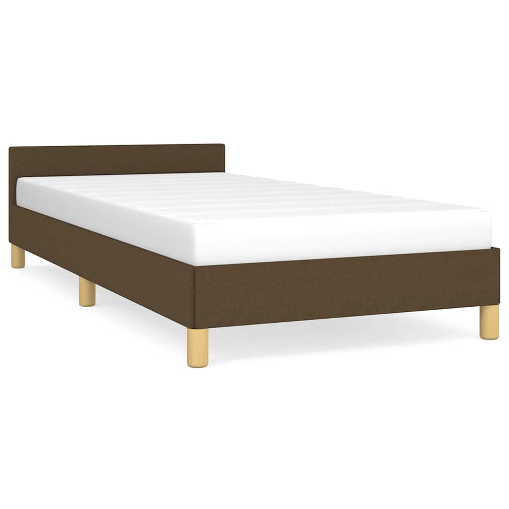 Rám Postele Bez Matrace Tmavě Hnědá 80 X 200 Cm Textil