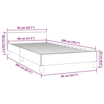 Rám Postele Bez Matrace Tmavě Hnědá 80 X 200 Cm Textil