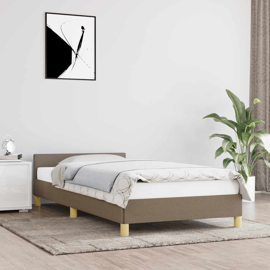Rám Postele S Čelem Bez Matrace Taupe 80X200 Cm Textil