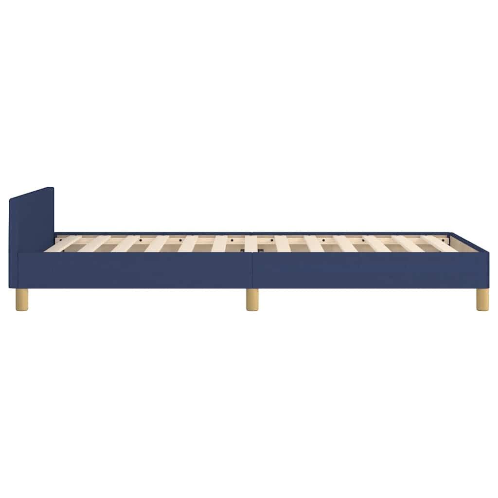 Rám Postele S Čelem Bez Matrace Modrý 80 X 200 Cm Textil