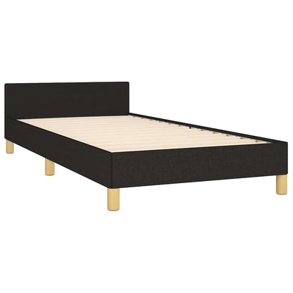 Rám Postele S Čelem Bez Matrace Černý 90X190 Cm Textil
