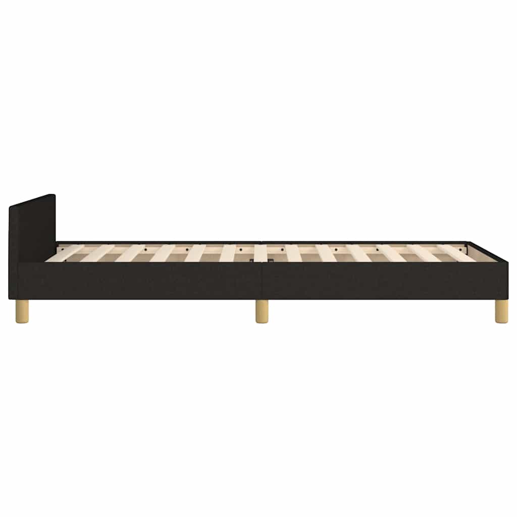 Rám Postele S Čelem Bez Matrace Černý 90X190 Cm Textil