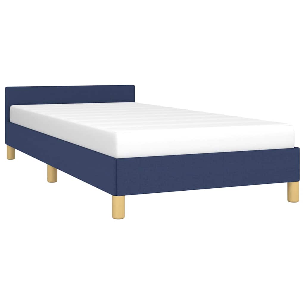 Rám Postele S Čelem Bez Matrace Modrý 90X190 Cm Textil