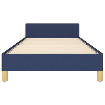 Rám Postele S Čelem Bez Matrace Modrý 90X190 Cm Textil