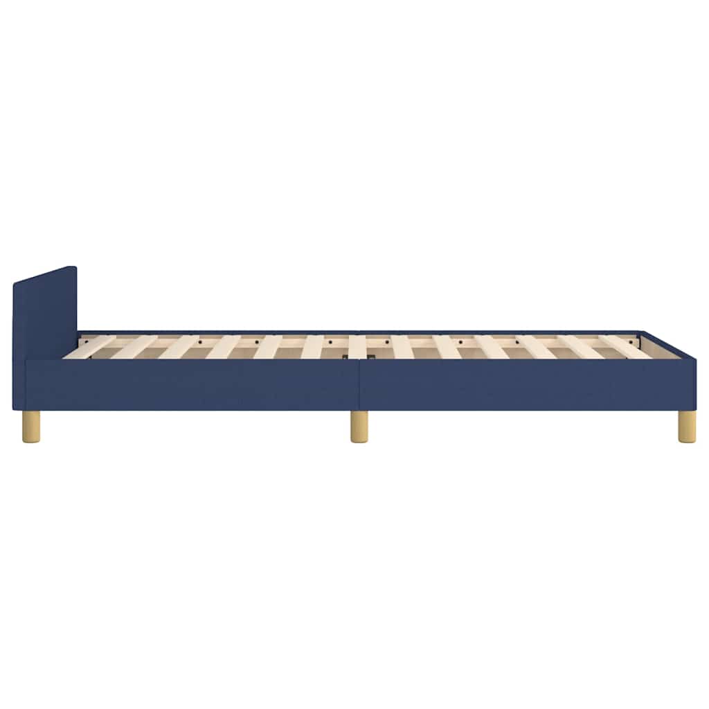 Rám Postele S Čelem Bez Matrace Modrý 90X190 Cm Textil