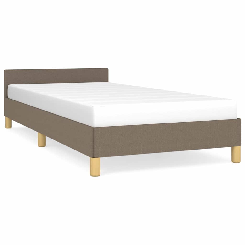 Rám Postele S Čelem Bez Matrace Taupe 90X200 Cm Textil