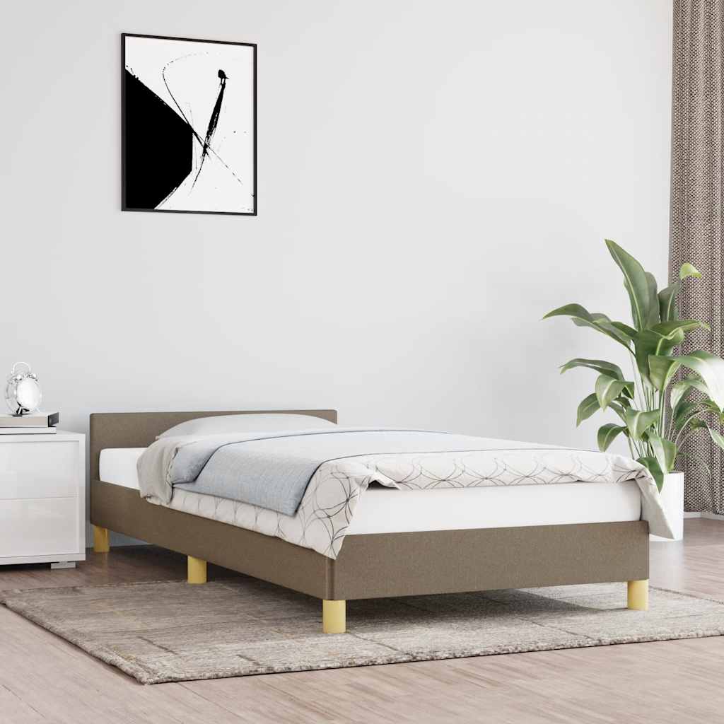 Rám Postele S Čelem Bez Matrace Taupe 90X200 Cm Textil