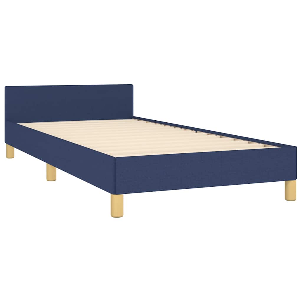 Rám Postele S Čelem Bez Matrace Modrý 90X200 Cm Textil