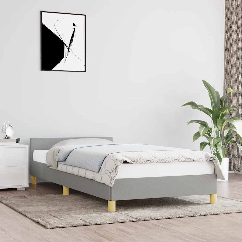 Rám Postele Bez Matrace Světle Šedá 100 X 200 Cm Textil