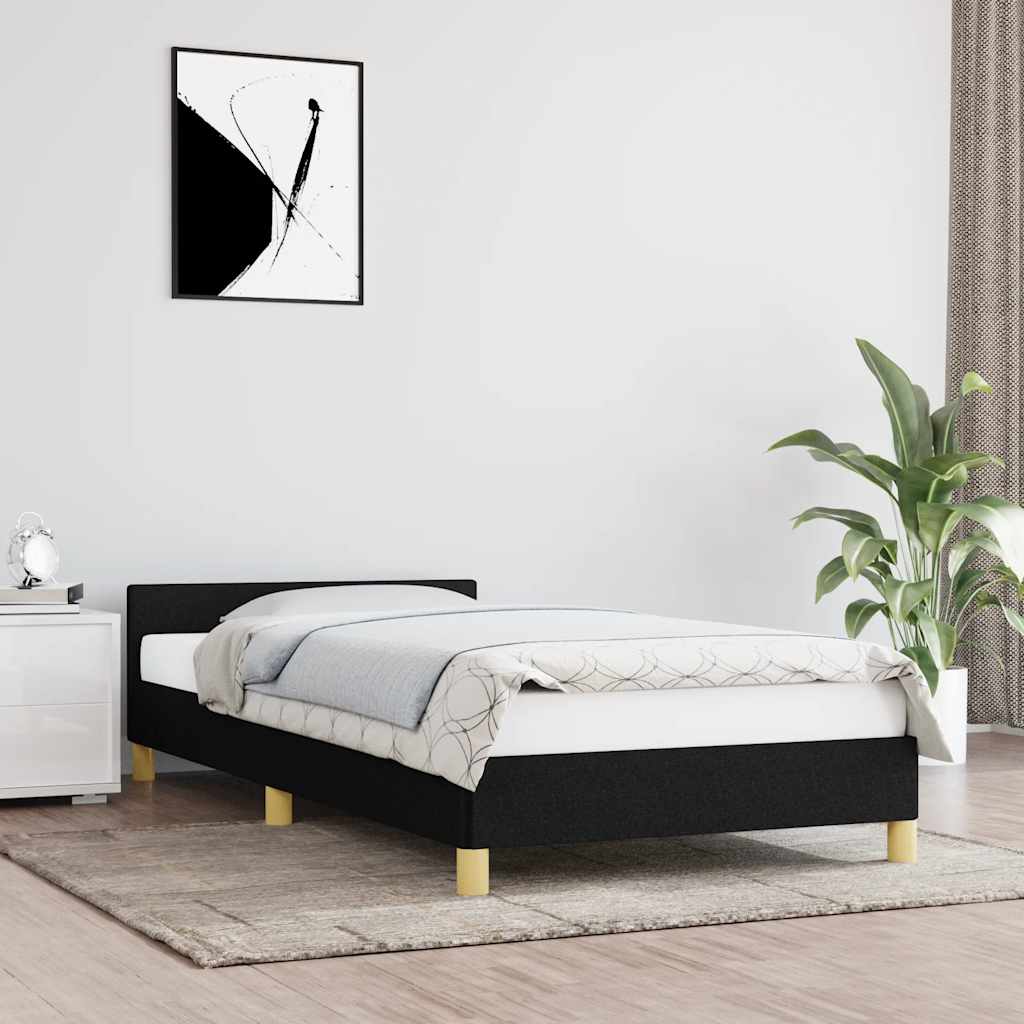 Rám Postele Bez Matrace Černý 100 X 200 Cm Textil