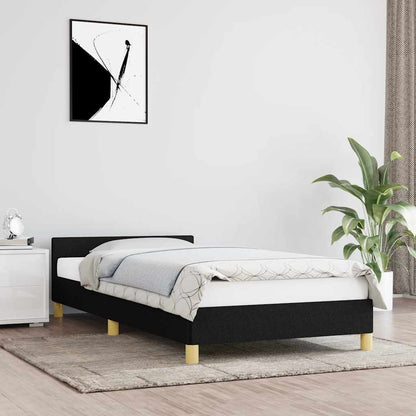 Rám Postele Bez Matrace Černý 100 X 200 Cm Textil